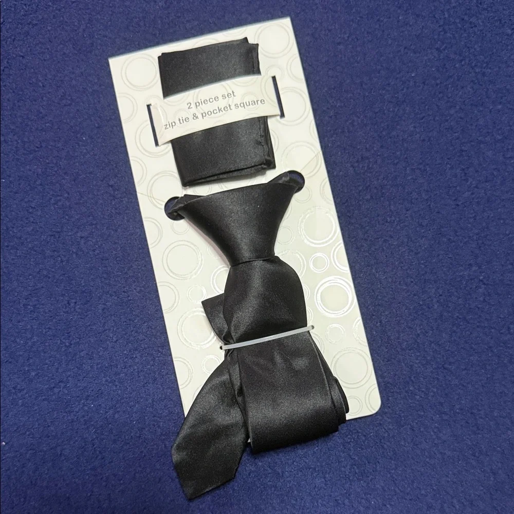 wonder nation Black Boys Satin Tie and Pocket Square Set